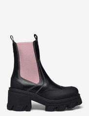 Ganni - Chunky Heel Chelsea Boot - chelsea støvler - black/pink - 1