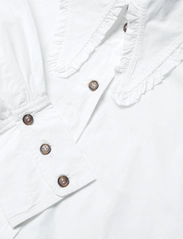 Ganni - Cotton Poplin Long Collar Puff Sleeve Shirt - denimskjorter - bright white - 2