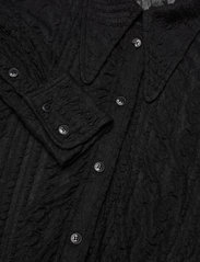 Ganni - Stretch Lace Jersey Shirt - langærmede bluser - black - 2