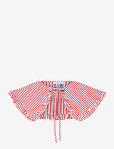 Stripe Cotton Frill Collar - accessories - thin stripe orangedotcom