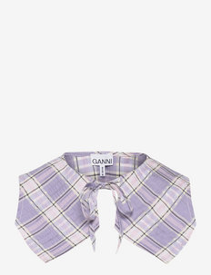 Seersucker Check Diamond Collar - collars - check persian violet
