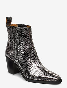 ganni silver boots