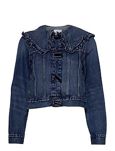 ruffle denim jacket zara