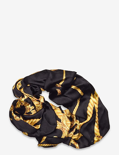 Silk Stretch Satin - scrunchies - black