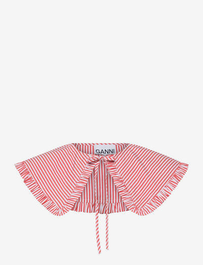 Stripe Cotton Frill Collar - accessories - thin stripe orangedotcom