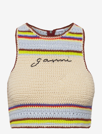 Crochet Racerback Bikini Top - t-shirt & tops - multicolour