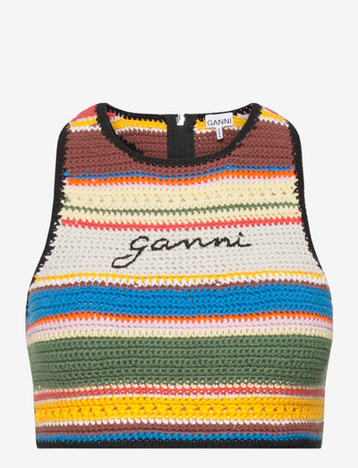 Crochet Swimwear - navel shirts - beach stripe multi