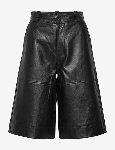 Lamb Leather - leather trousers - black