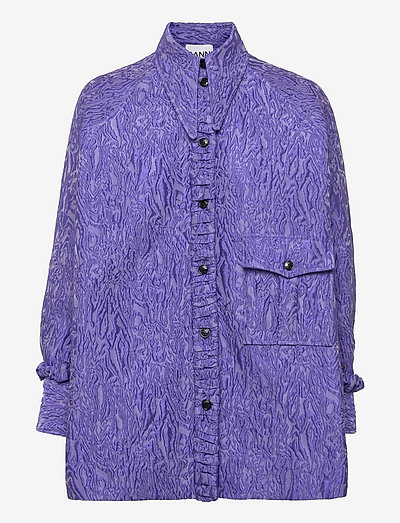 3D Jacquard Oversized Shirt - clothing - blue iris