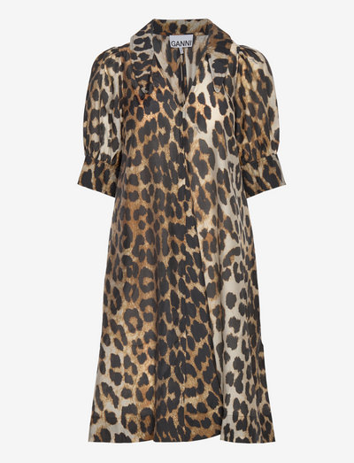 Sheer Voile V-Neck Midi Dress - sommerkjoler - maxi leopard