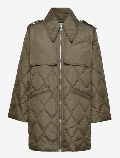 Ripstop Quilt Midi Jacket - quilted jackets - kalamata