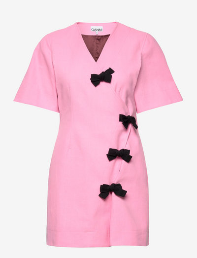 Cotton Suiting Asymmetric Mini Dress - vakarinės suknelės - lilac sachet
