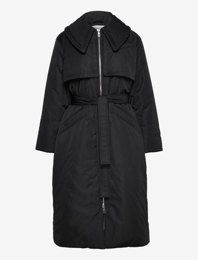 Shiny Puff Oversized Coat - dynefrakke - black