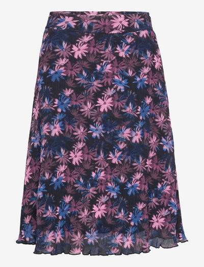 Pleated Georgette Midi Skirt - trumpi sijonai - daisy spray lilac sachet