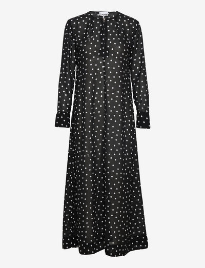 Printed Light Crepe LS Maxi Dress - vasarinės suknelės - black