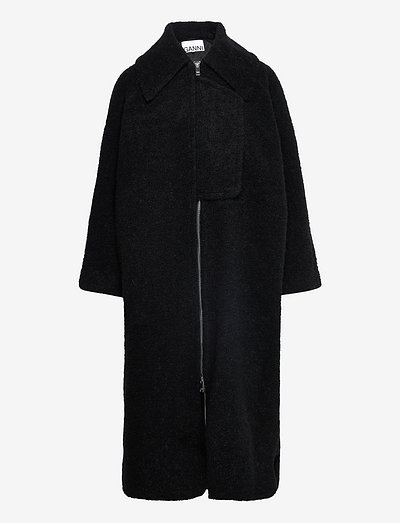 Boucle Wool Coat - winterjassen - black