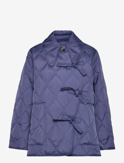 Ripstop Quilt Asymmetric Jacket - quiltede jakker - gray blue