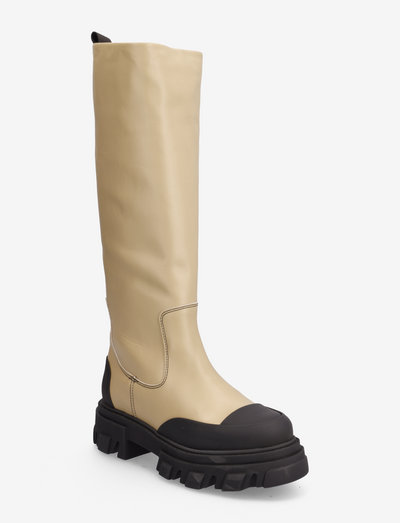Cleated High Tubular Boot - long boots - sand