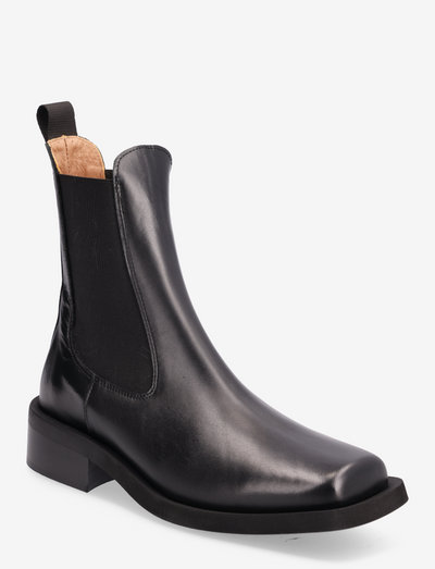Squared Toe Wide Welt Chelsea Boot - boots - black