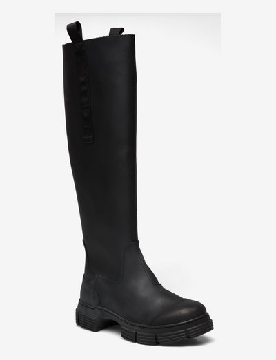 Recycled Rubber Country Boot - knee high boots - black