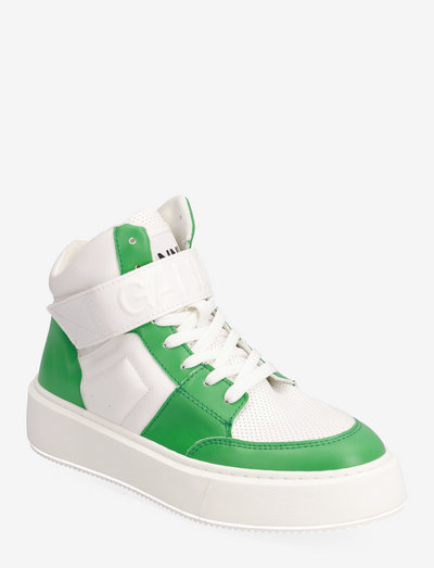 Sporty Mix Cupsole High Top Velcro Sneaker - tennised - kelly green