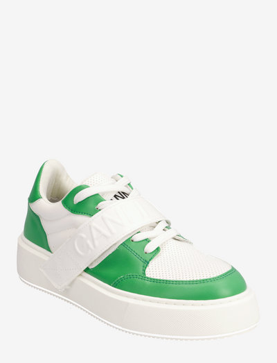 Sporty Mix Cupsole Low Top Velcro Sneaker - tennised - kelly green
