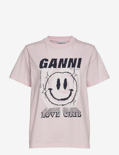 Basic Jersey Smiley O-neck Relaxed T-shirt - t-shirt & tops - light lilac