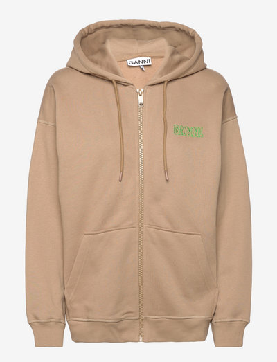 Oversized Zip Hoodie - sweatshirts en hoodies - petrified oak