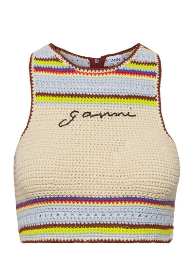 Ganni Crochet Racerback Bikini Top T Shirts Tops Boozt Com Sterreich