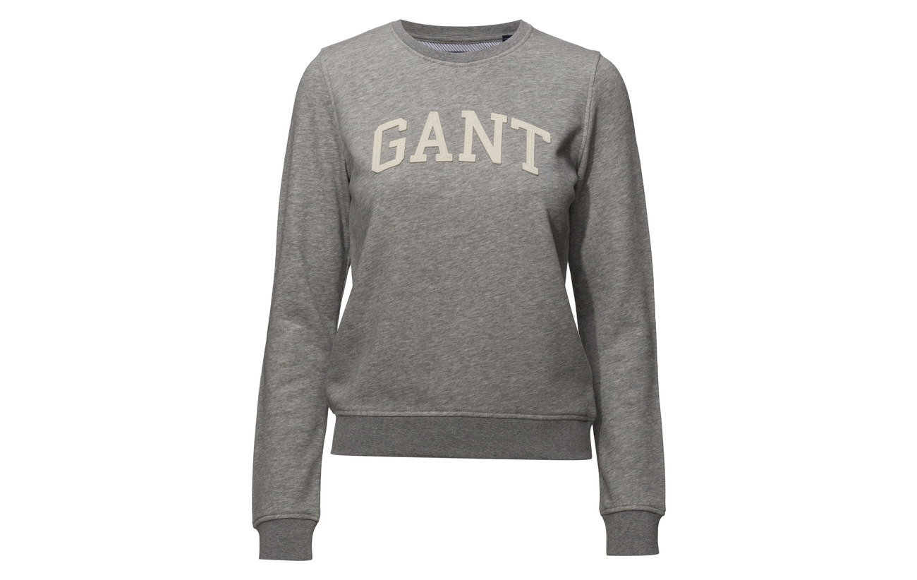 Grey Melange Logo Arch Polyester Sweat Gant O1 10 90 Coton Rgwvqn7xI