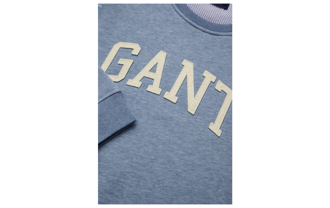 Grey Melange Logo Arch Polyester Sweat Gant O1 10 90 Coton Rgwvqn7xI