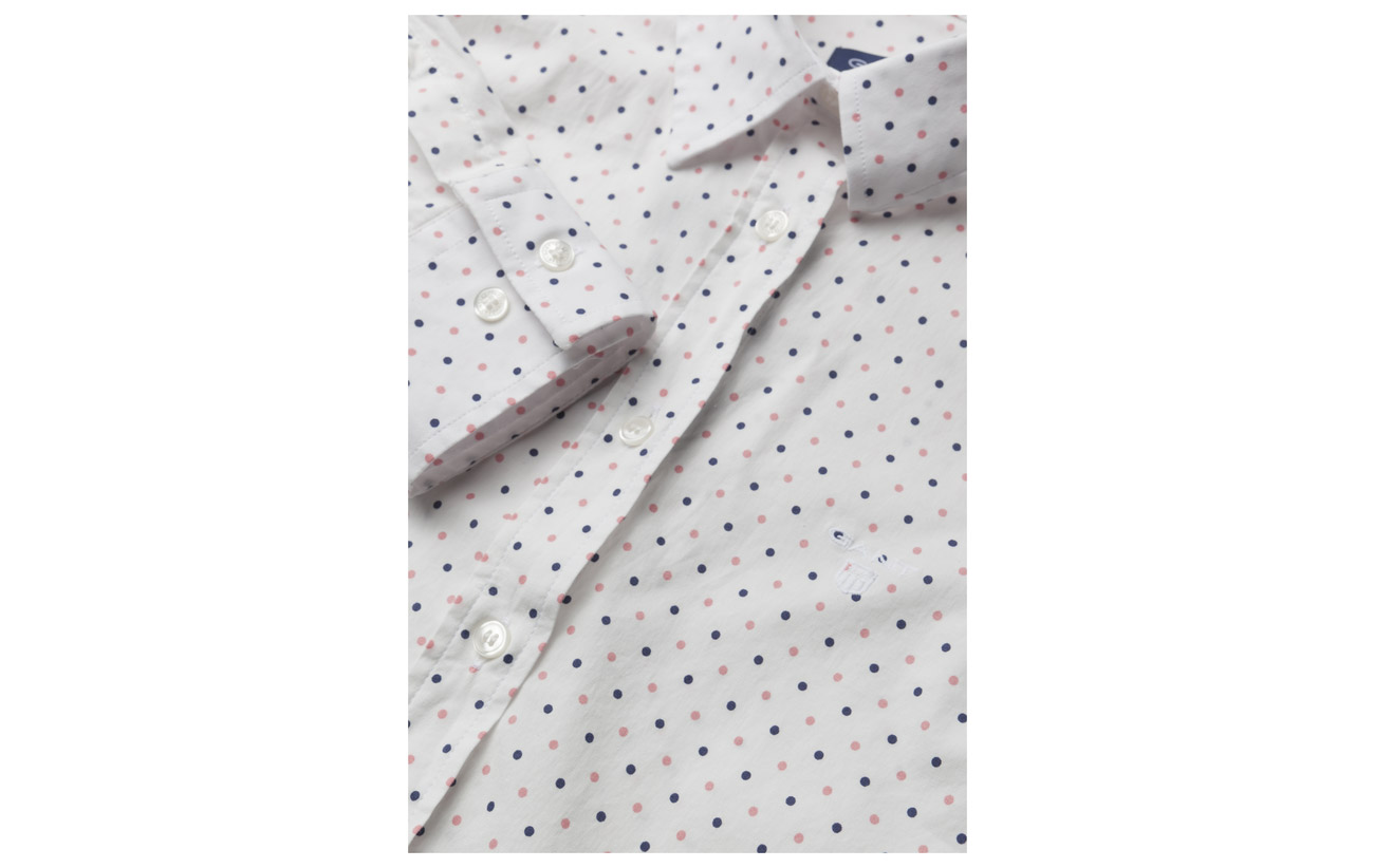 97 O1 Broadcloth Strawberry Polkadot Elastane Shi Stretch Pink Gant 3 Coton B8EwX
