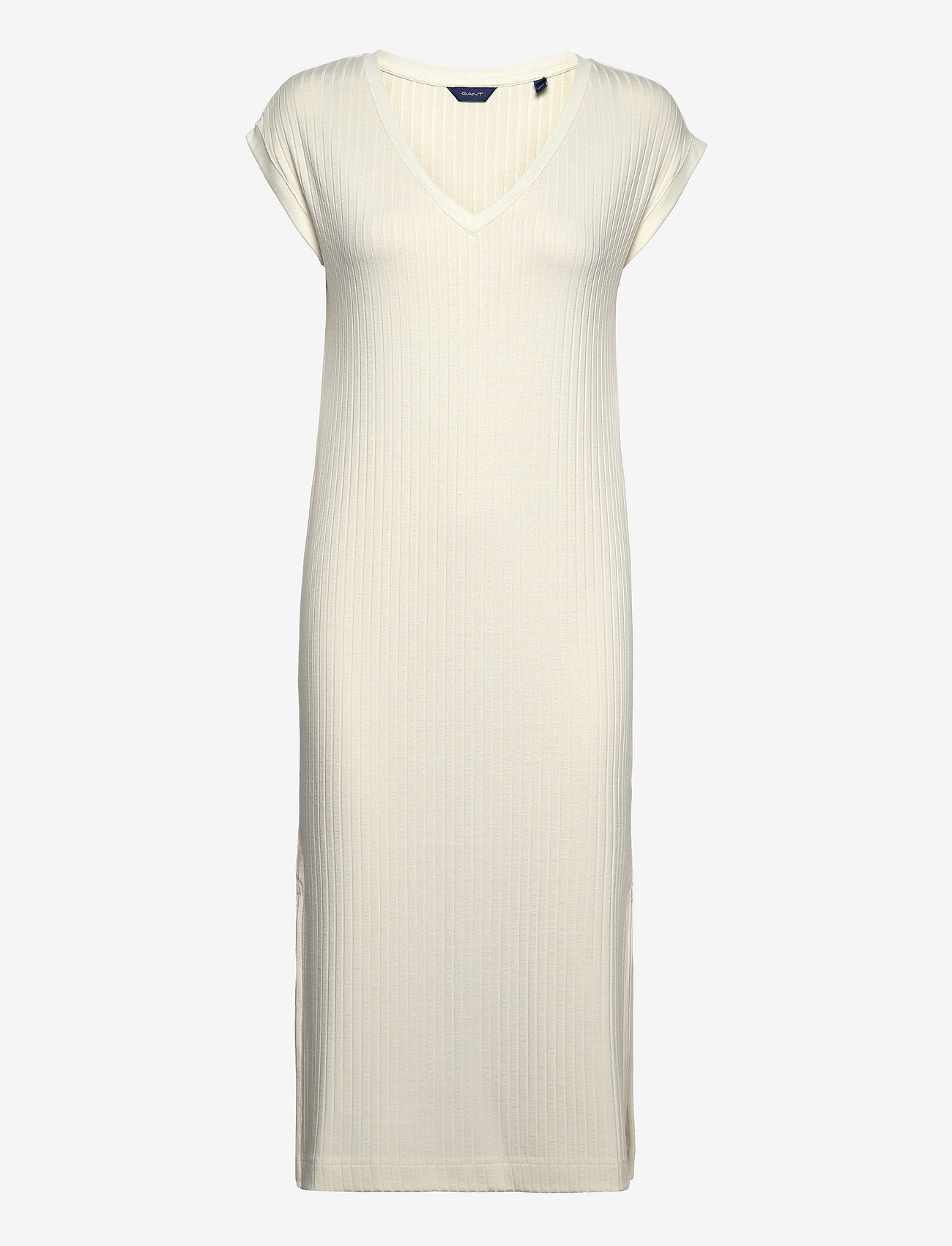 GANT - D1. DETAIL SLIT JERSEY DRESS - summer dresses - linen - 0