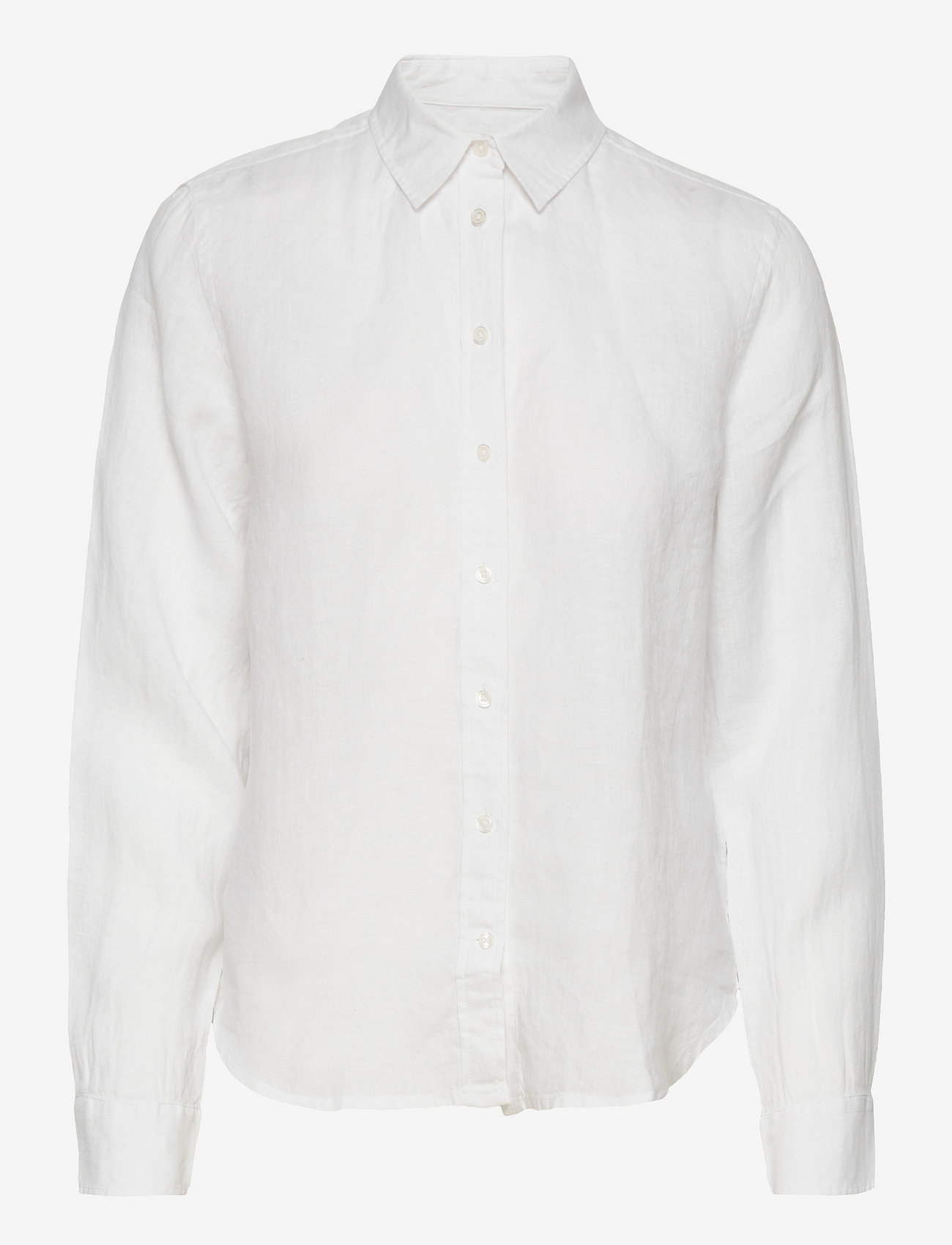 GANT - D2. REG LINEN CHAMBRAY SHIRT - long-sleeved shirts - white - 0