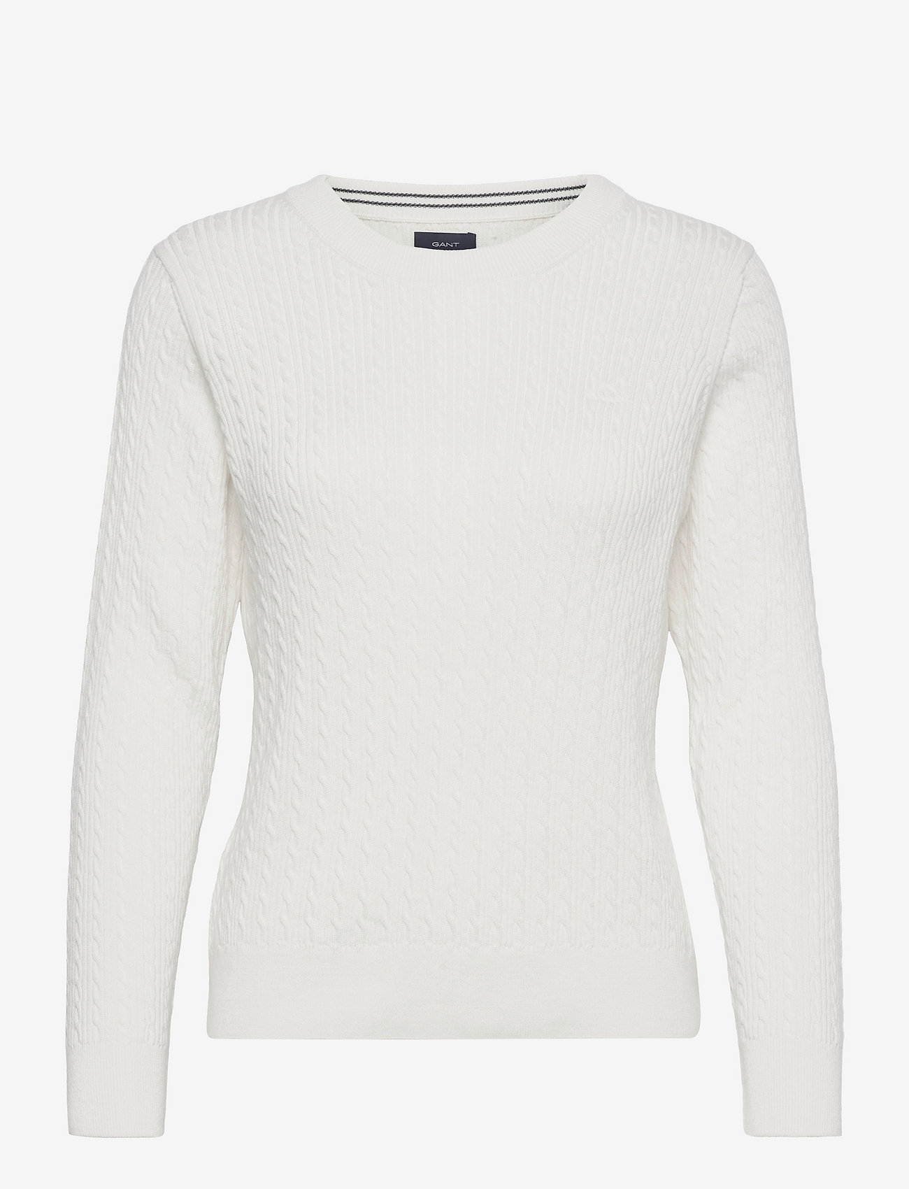 GANT - CABLE C NECK - sweaters - eggshell - 0