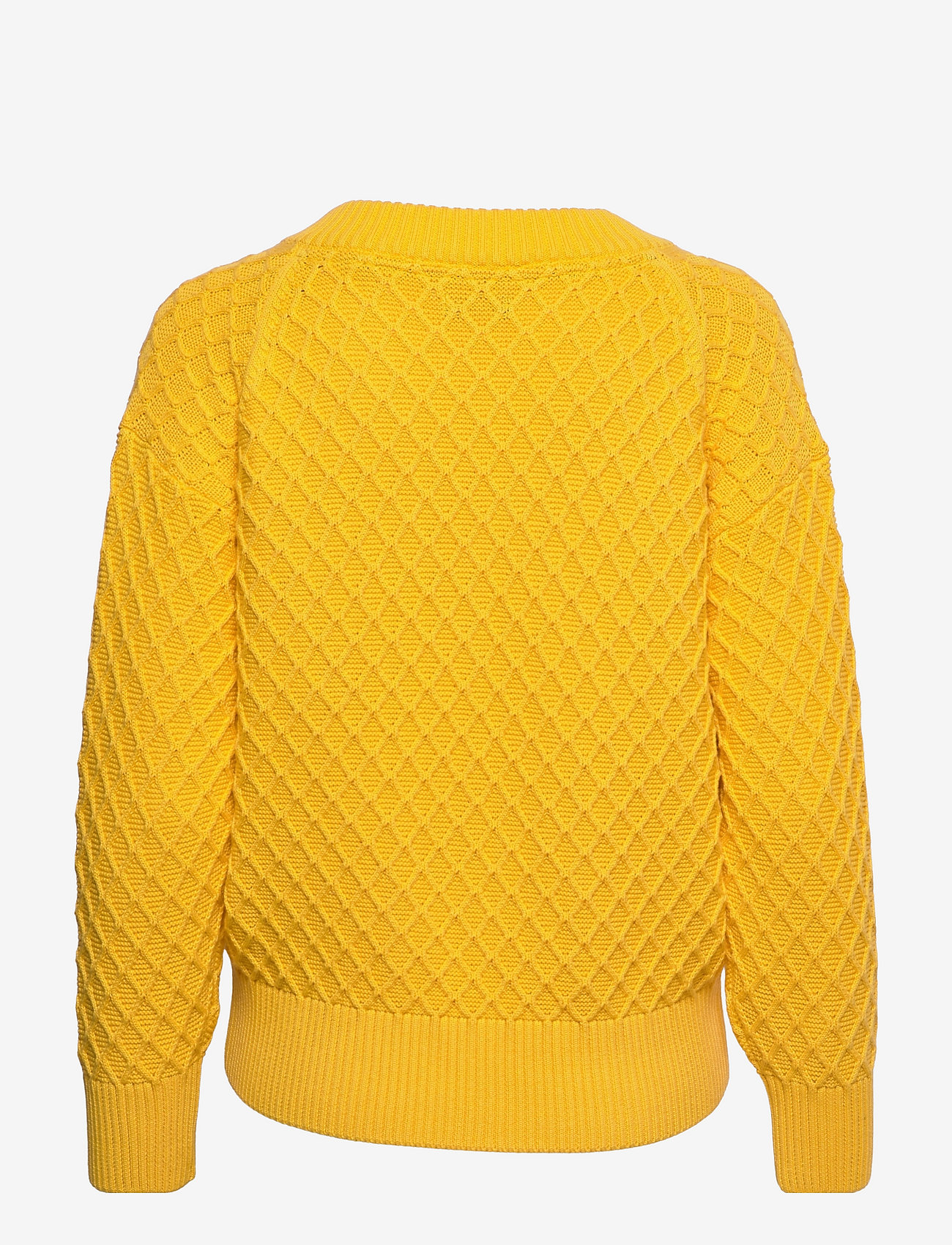 GANT - D1. TEXTURE COTTON V-NECK - sweaters - sunlight yellow - 1