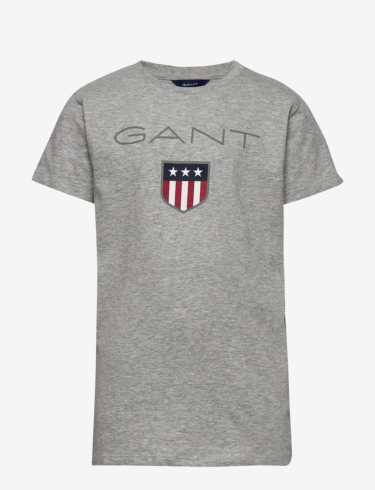 GANT - GANT SHIELD SS T-SHIRT - pattern short-sleeved t-shirt - light grey melange - 0
