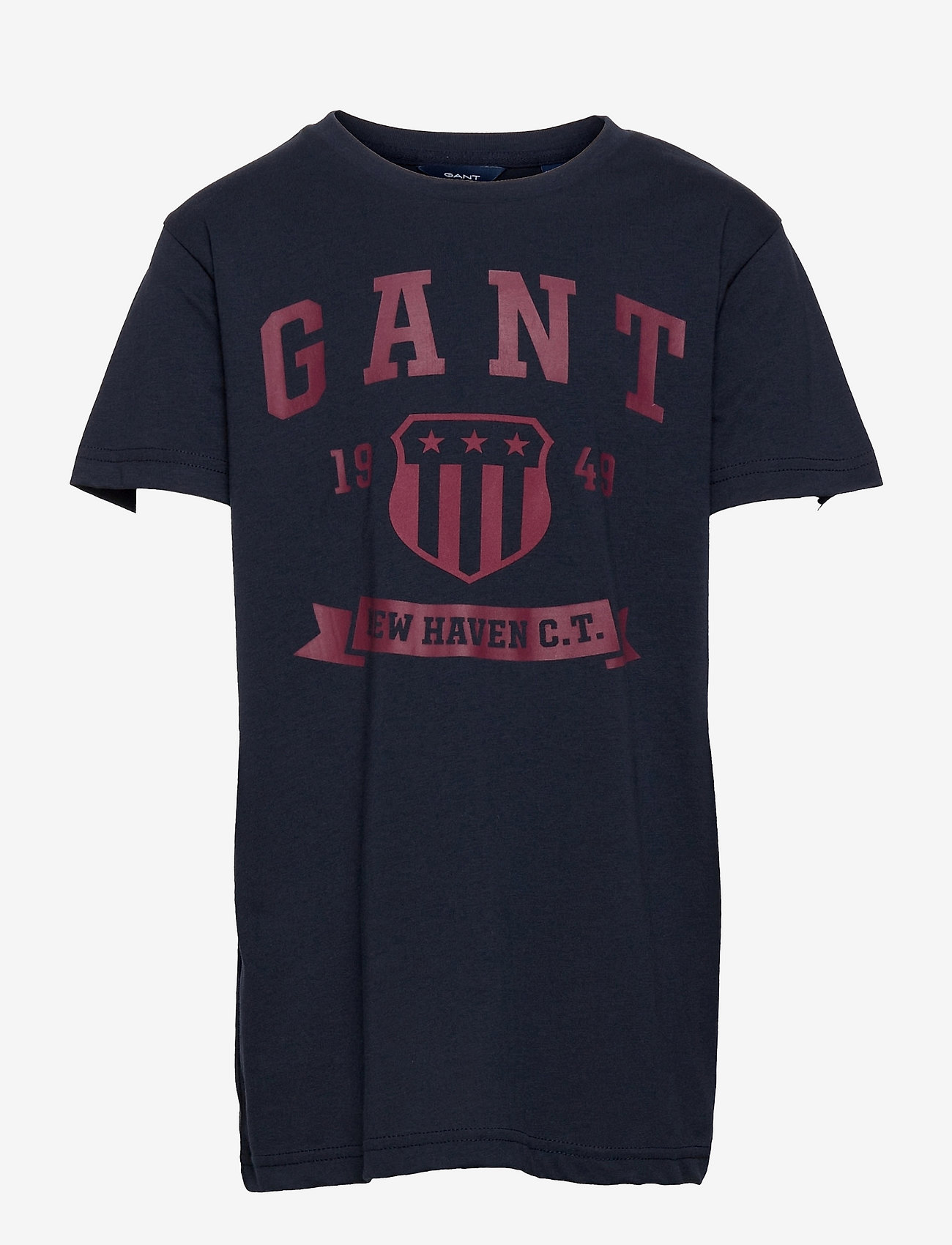 GANT - D2. NEW HAVEN BANNER SS T-SHIRT - pattern short-sleeved t-shirt - evening blue - 0