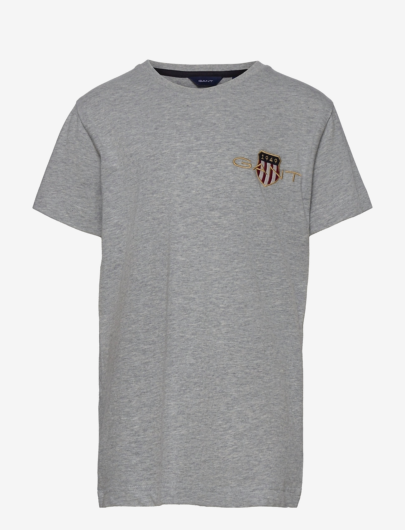 GANT - ARCHIVE SHIELD EMB SS T-SHIRT - pattern short-sleeved t-shirt - light grey melange - 0