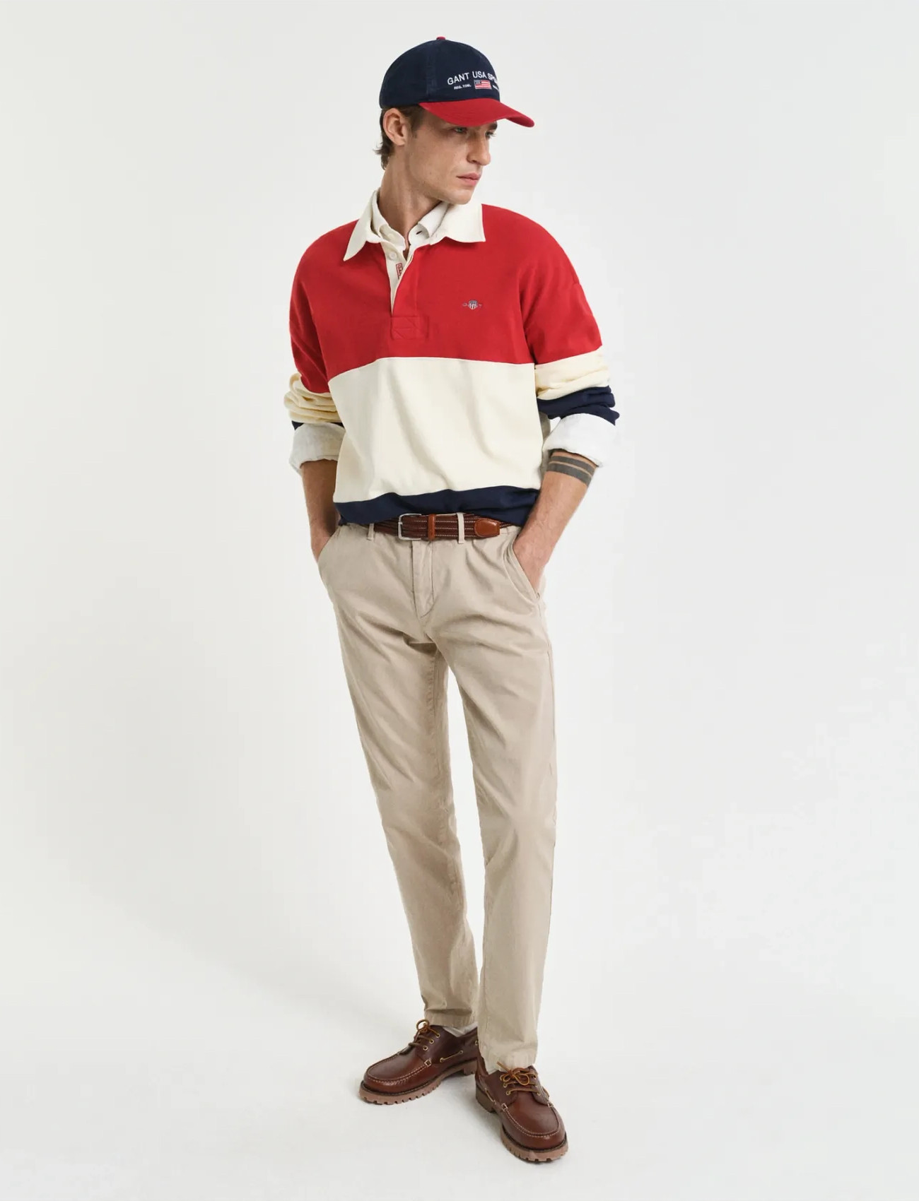 GANT Slim Sunfaded Chinos, 38 x 34, Beige, Bukser > Chinos, Herre