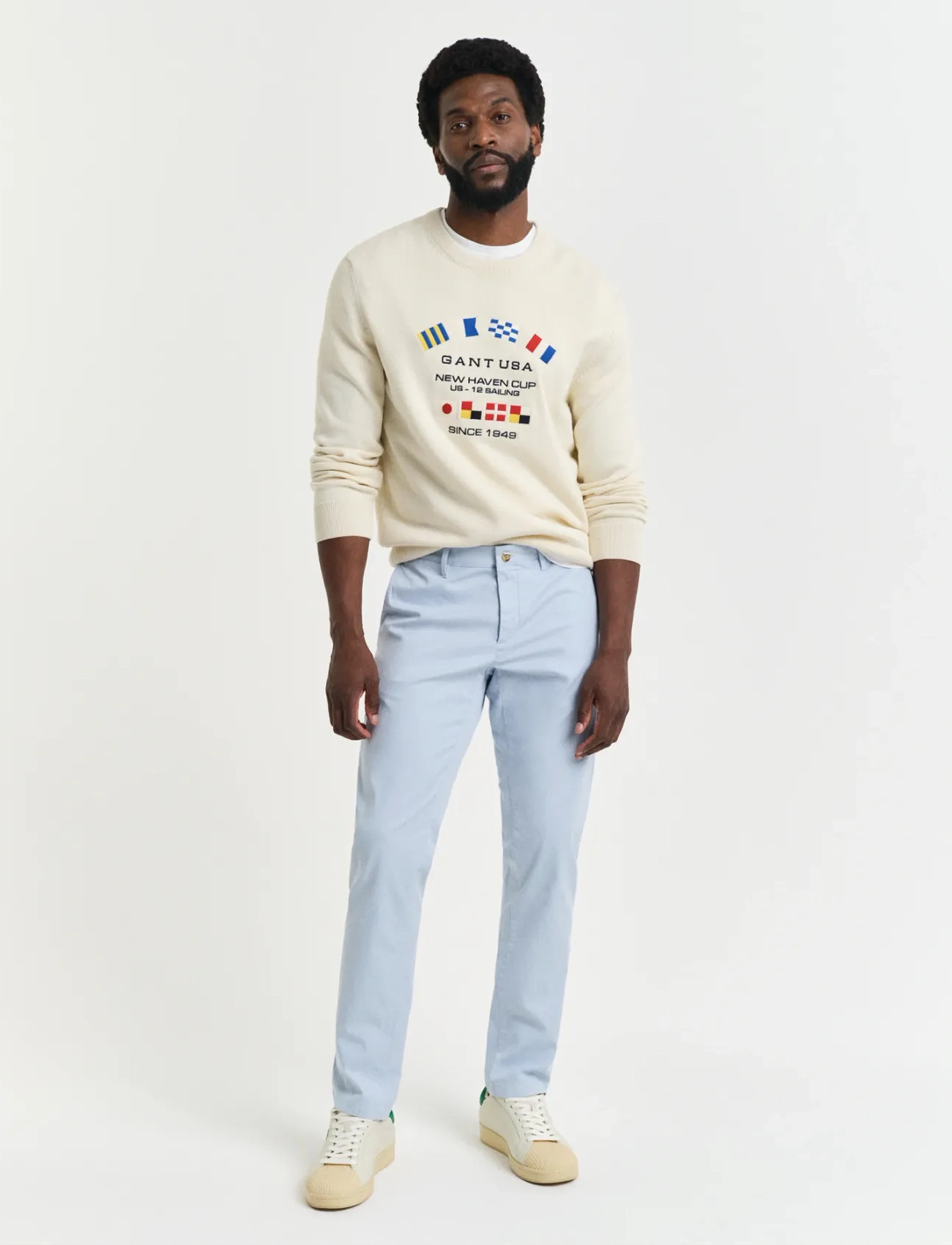 GANT Slim Sunfaded Chinos, 36 x 32, Blue, Bukser > Chinos, Herre