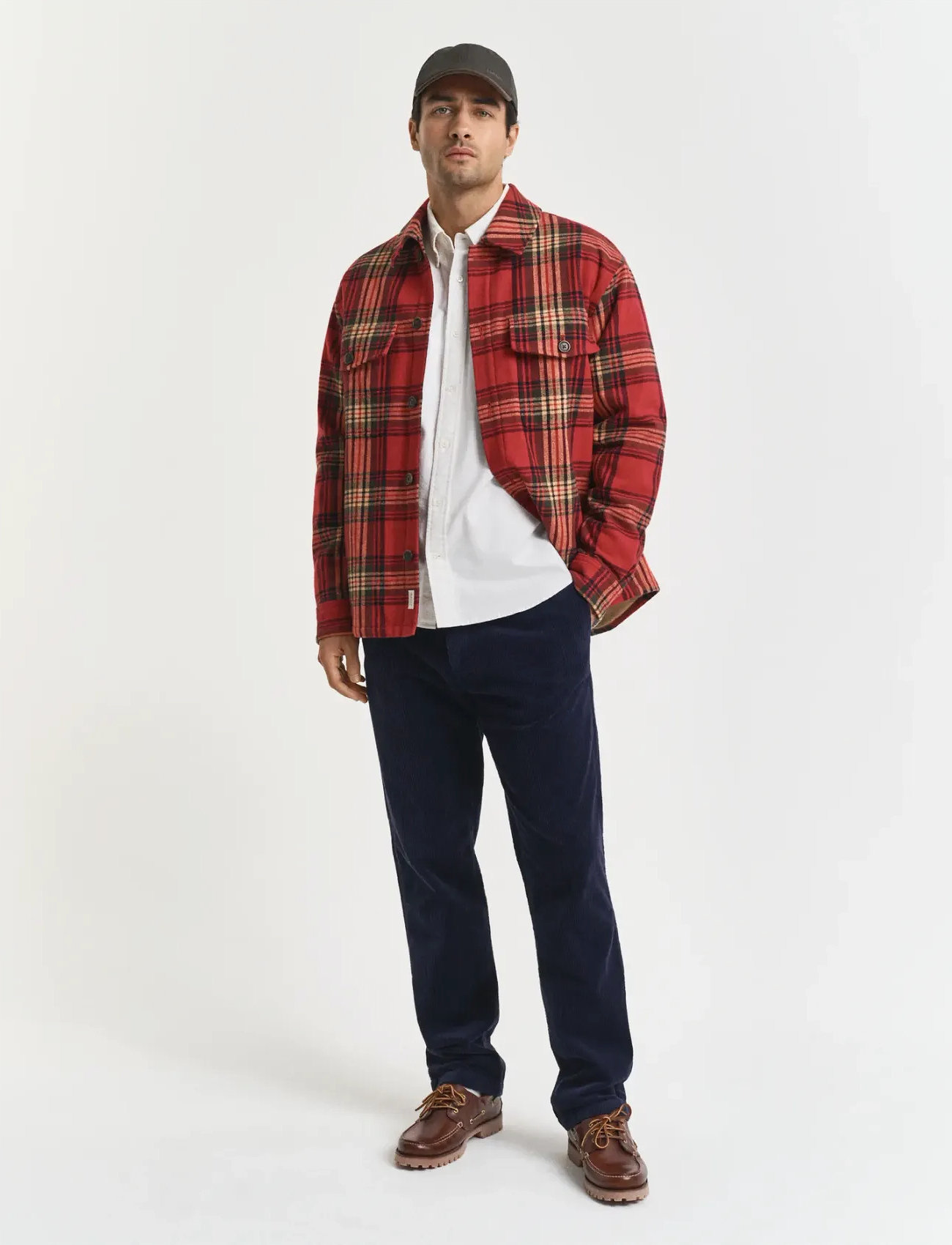 GANT Reg Cord Pants, 33, Navy, Bukser > Afslappet, Herre