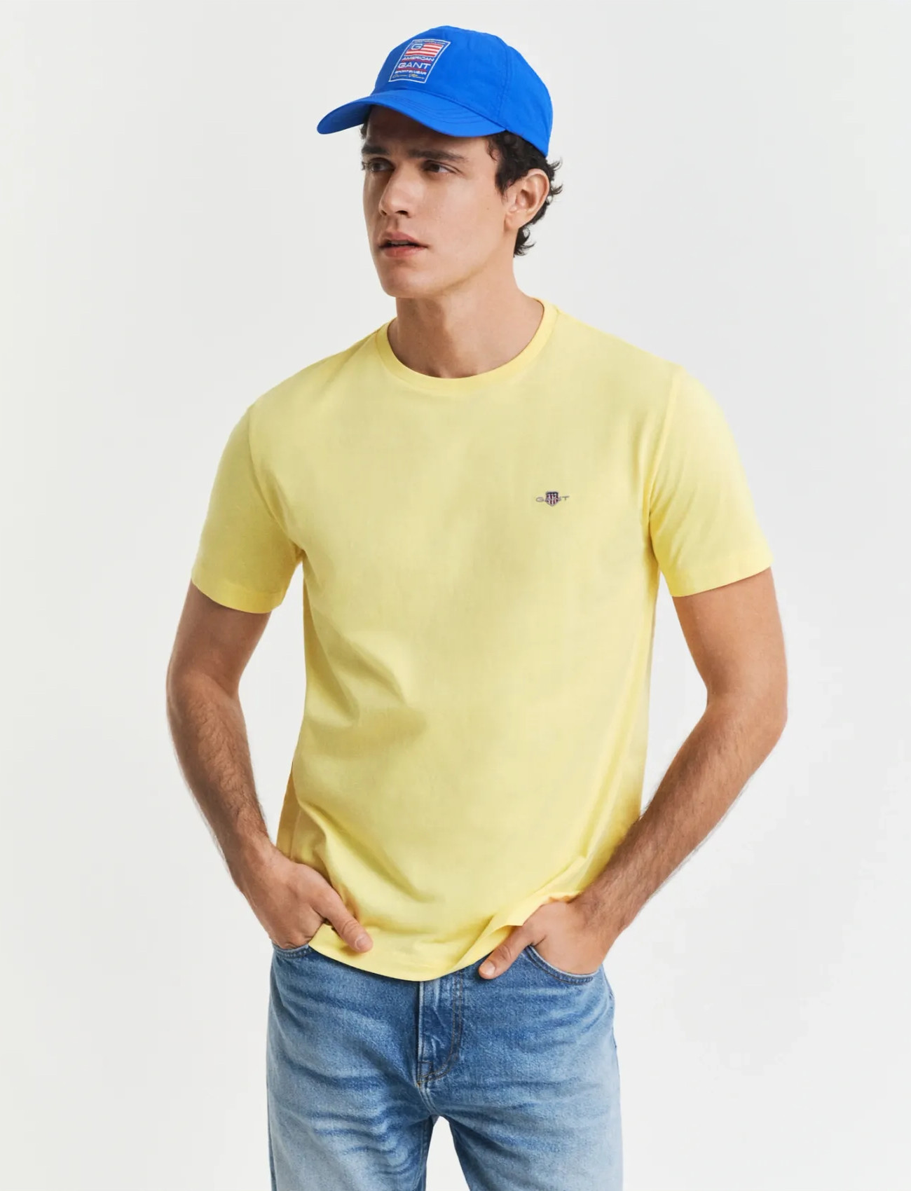 GANT Graphic T-Shirt, M, Yellow, T-Shirts > Kortærmede, Herre