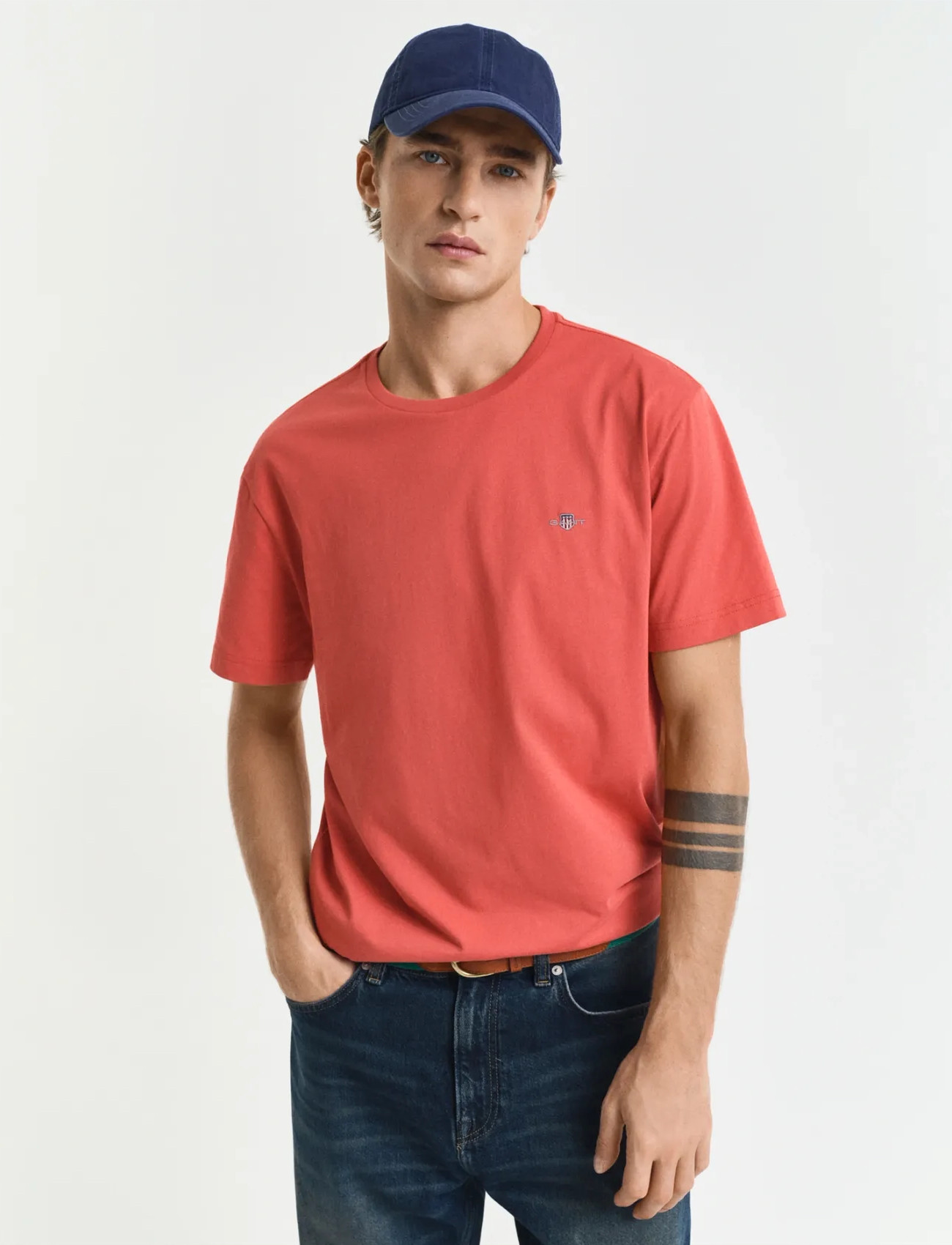 GANT Graphic T-Shirt, S, Red, T-Shirts > Kortærmede, Herre