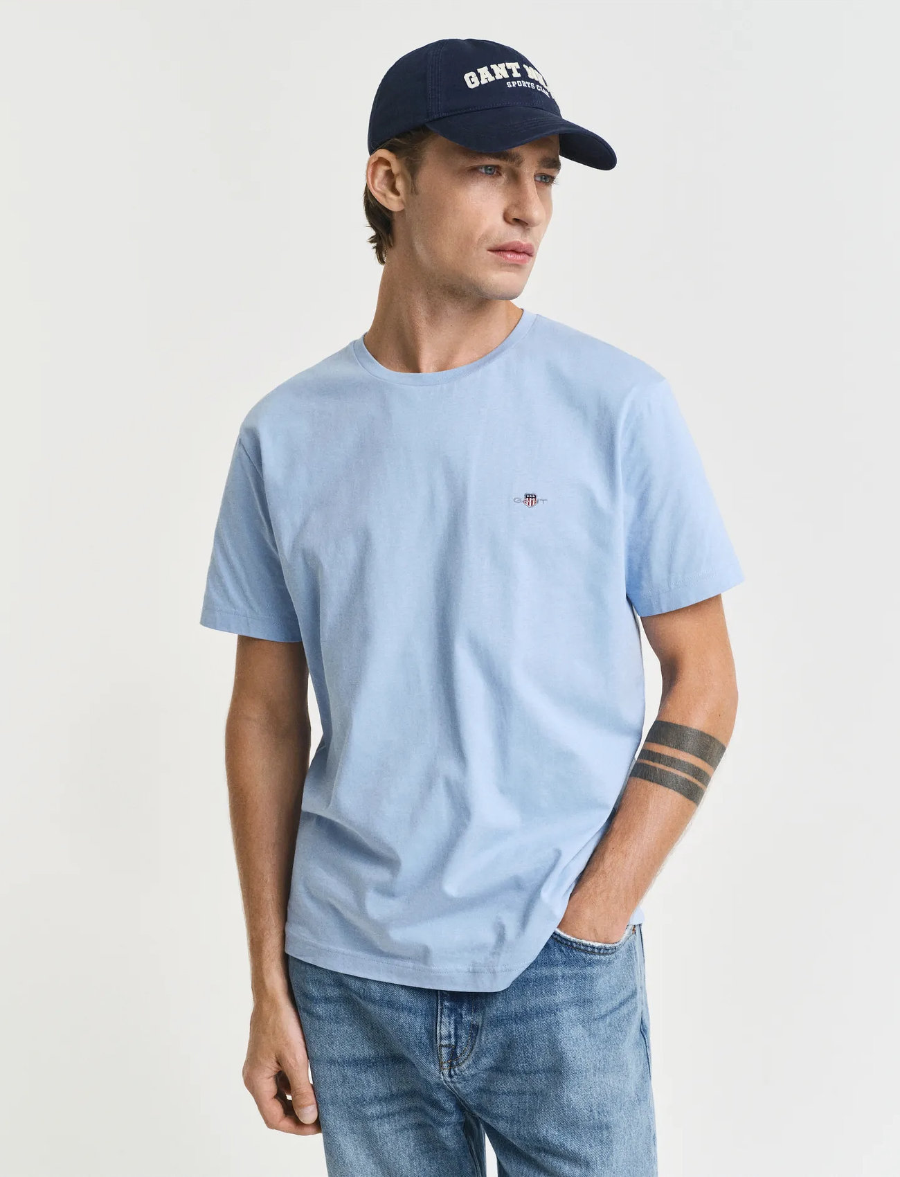 GANT Graphic T-Shirt, S, Blue, T-Shirts > Kortærmede, Herre