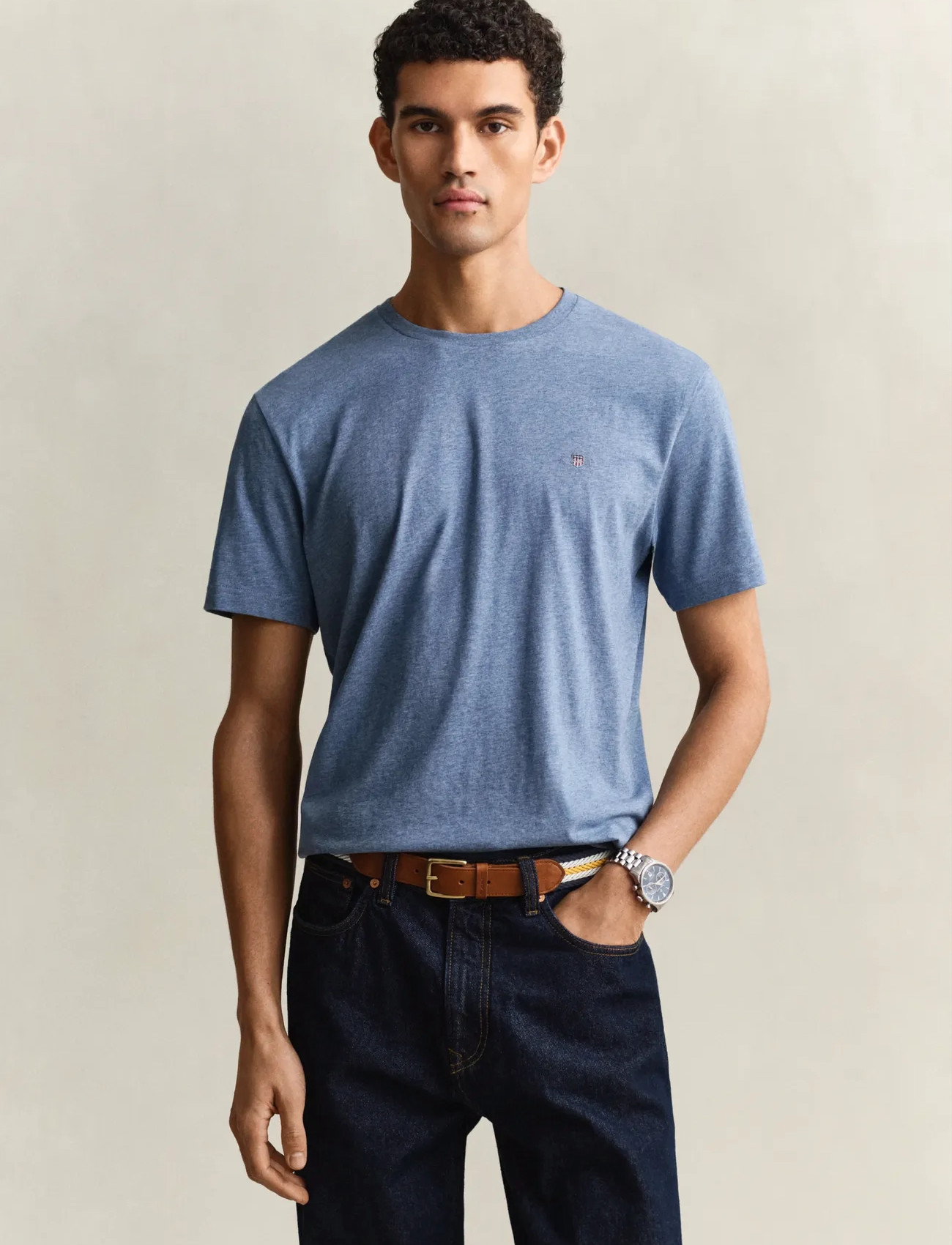 GANT Graphic T-Shirt, M, Blue, T-Shirts > Kortærmede, Herre