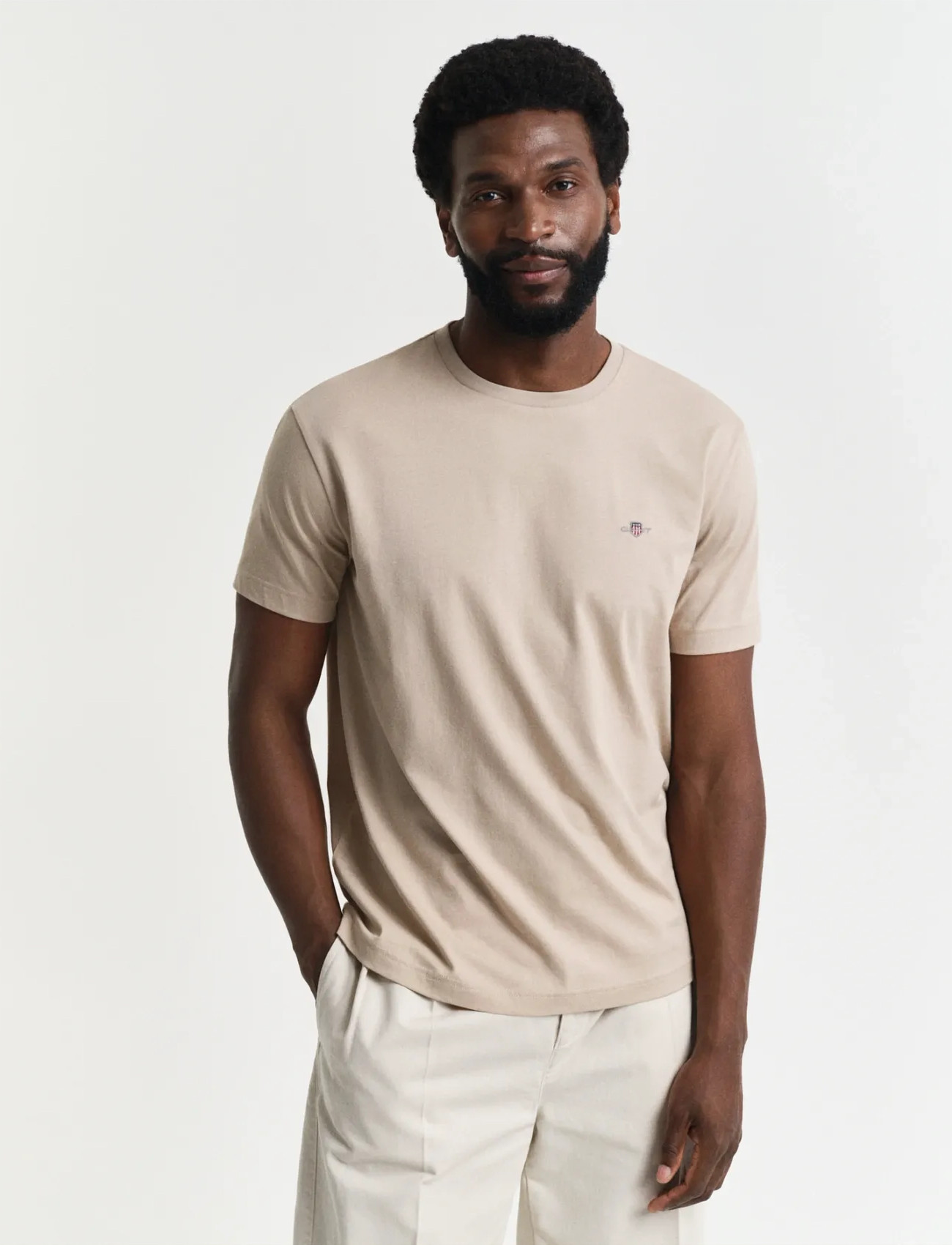 GANT Graphic T-Shirt, X3XL, Beige, T-Shirts > Kortærmede, Herre