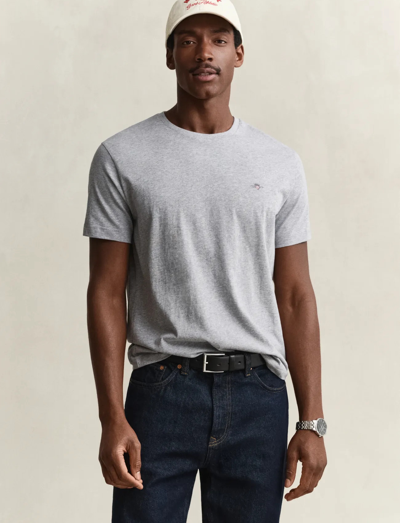 GANT Graphic T-Shirt, L, Grey, T-Shirts > Kortærmede, Herre