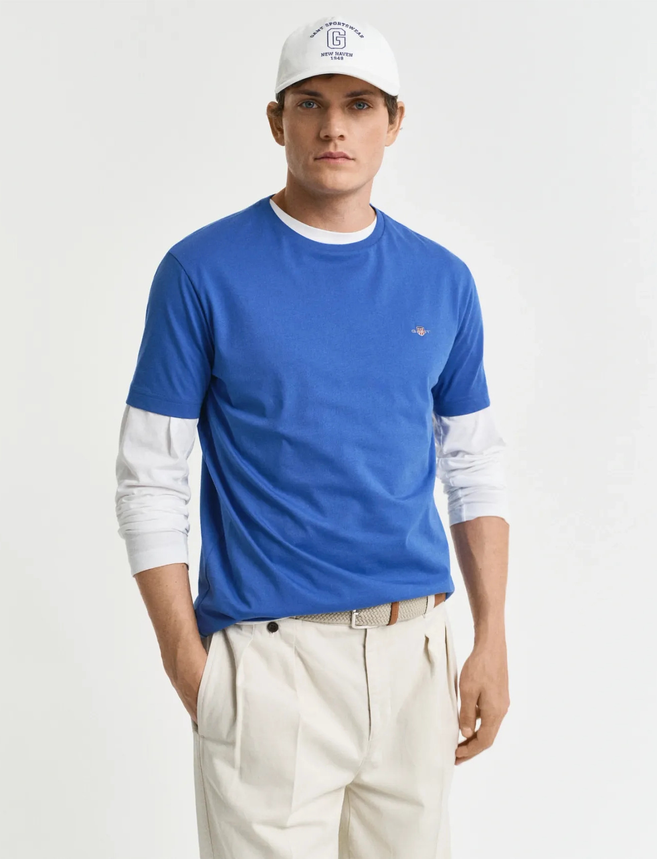 GANT Graphic T-Shirt, L, Blue, T-Shirts > Kortærmede, Herre