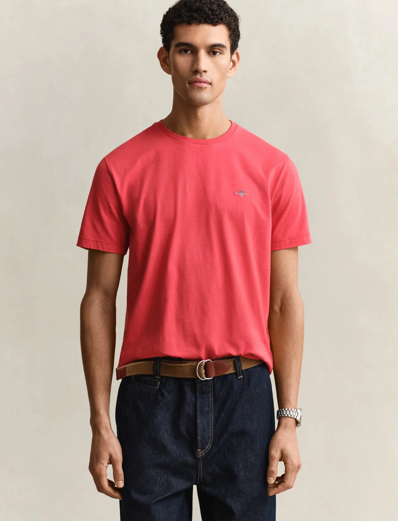 GANT Graphic T-Shirt, M, Red, T-Shirts > Kortærmede, Herre